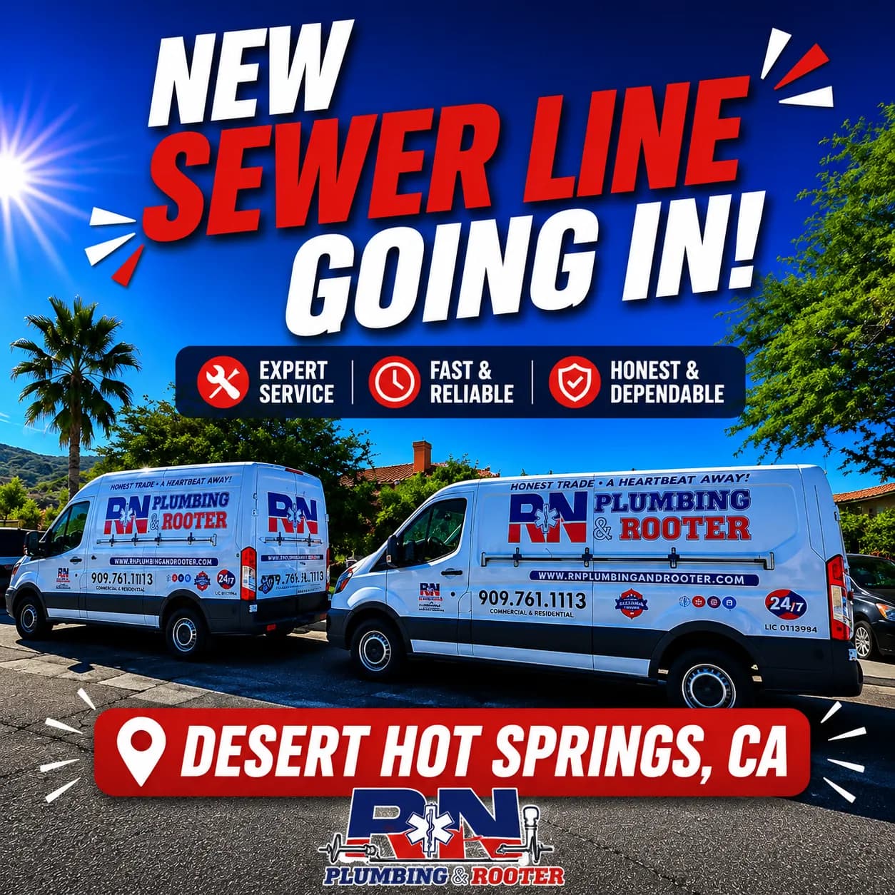 New Sewer Line Installation in Desert Hot Springs image