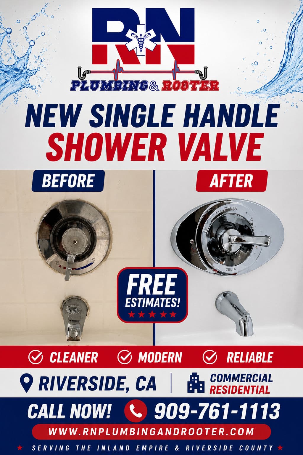 Project Single-Handle Shower Valve Replacement in Riverside, CA image