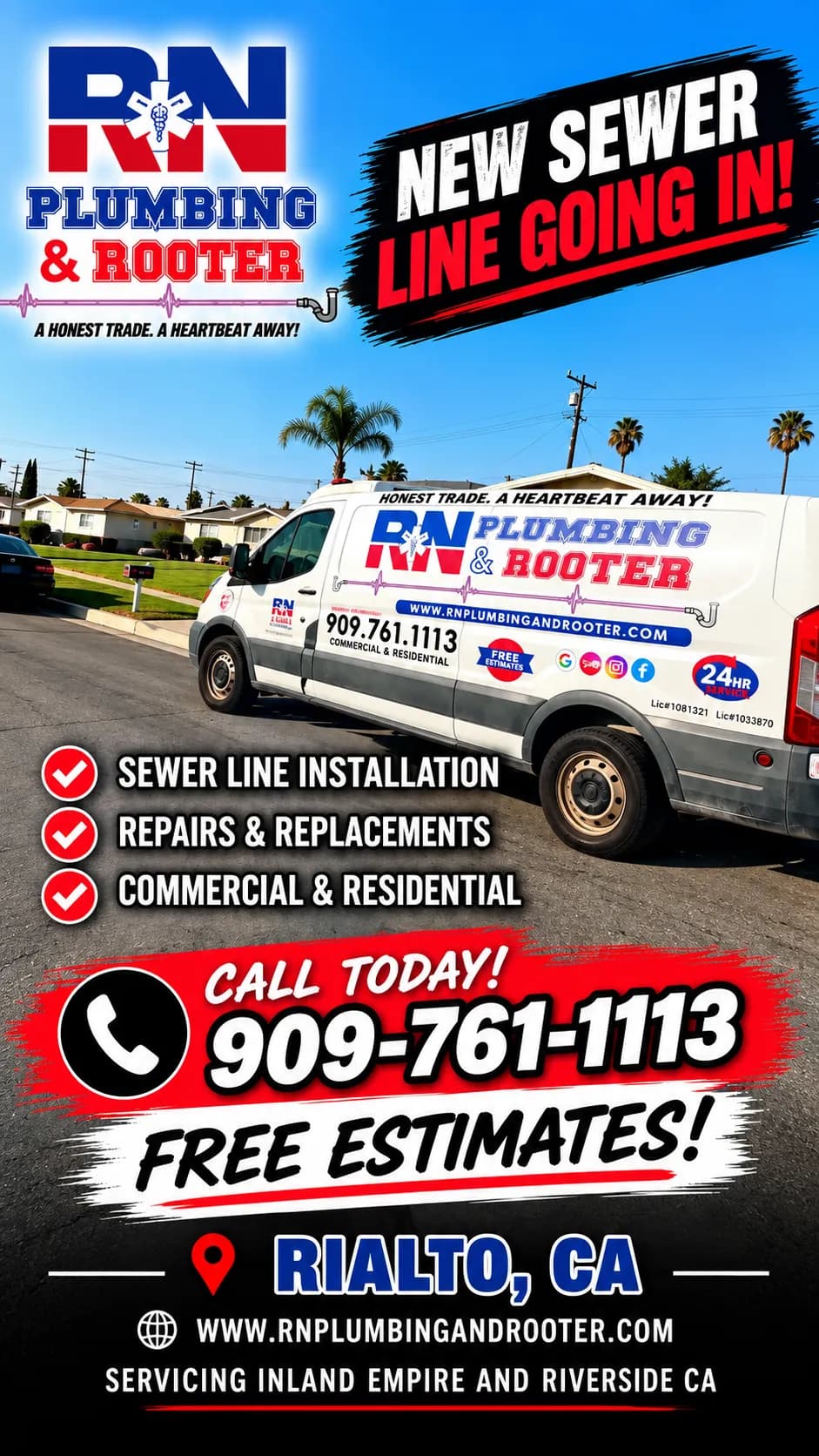 New Sewer Line Installation Now Available in Rialto CA image
