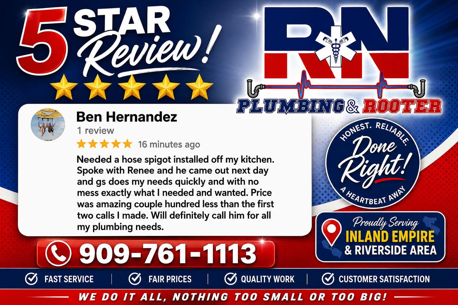 Project 5-Star Plumbing in the Inland Empire - Honest Work at Fair Prices image