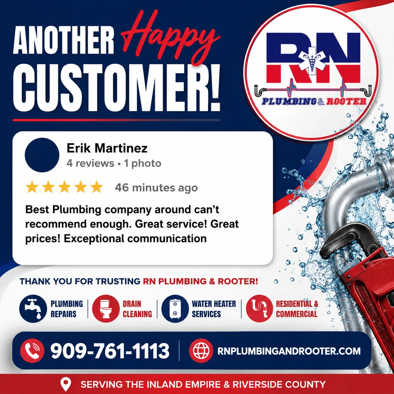 Inland Empire Homeowners Keep Choosing RN Plumbing & Rooter image