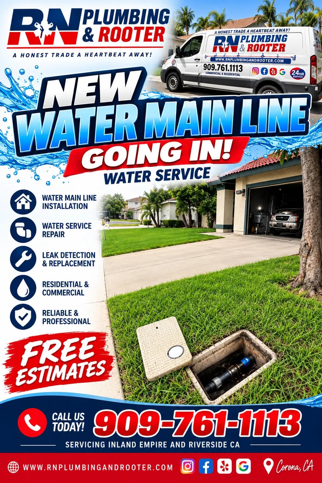 New Water Main Line Installation Serving Corona and the Inland Empire image
