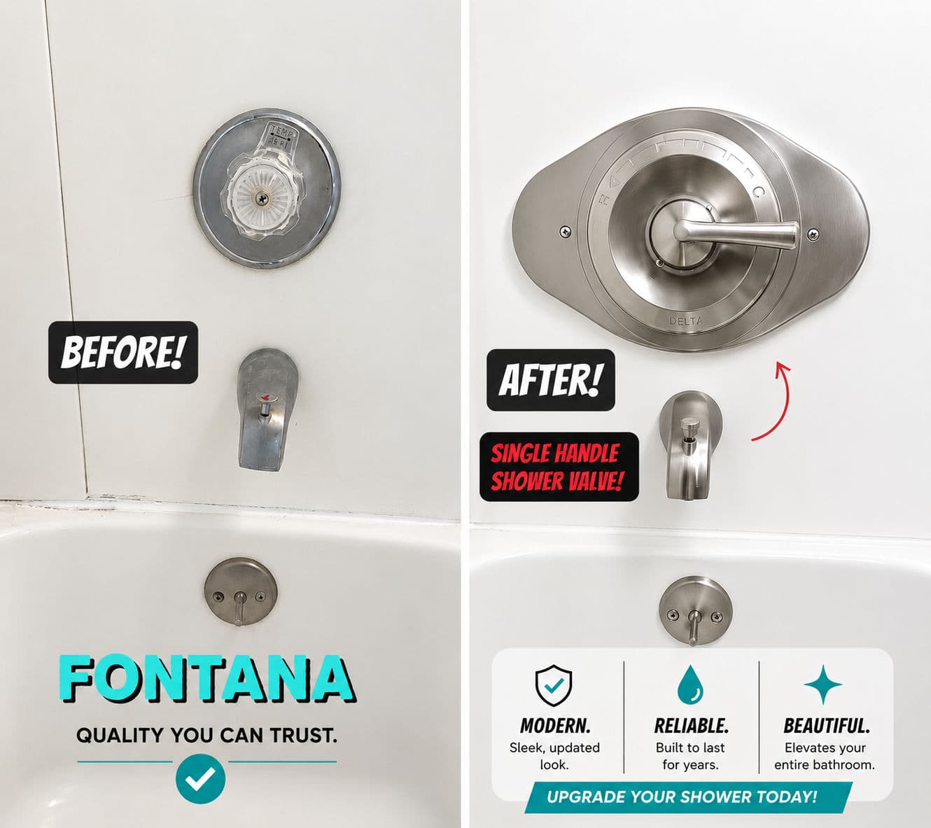 Single-Handle Shower Valve Replacement in Fontana image